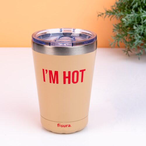 Koffiemok Thermosbeker - I&apos;m Hot/beige