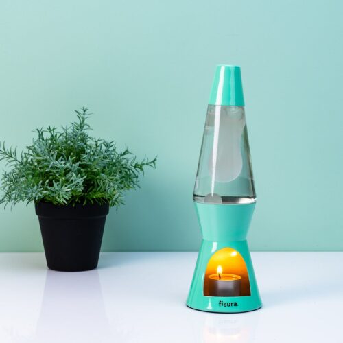 Waxinelicht Lavalamp - Mint Met Witte Lava