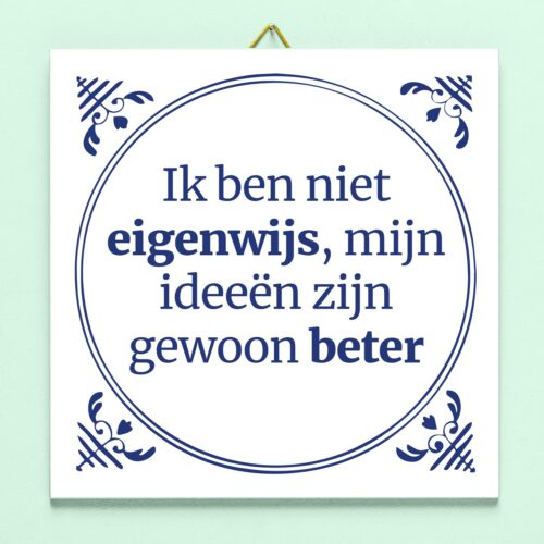 Tegeltje Mijn Ideeën Zijn Gewoon Beter