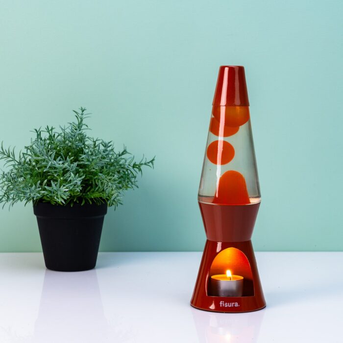 Waxinelicht Lavalamp - Oranje Met Oranje Lava