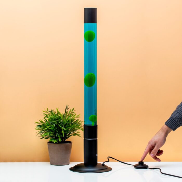 XXL Lavalamp - Zwarte Basis Met Blauw En Groen